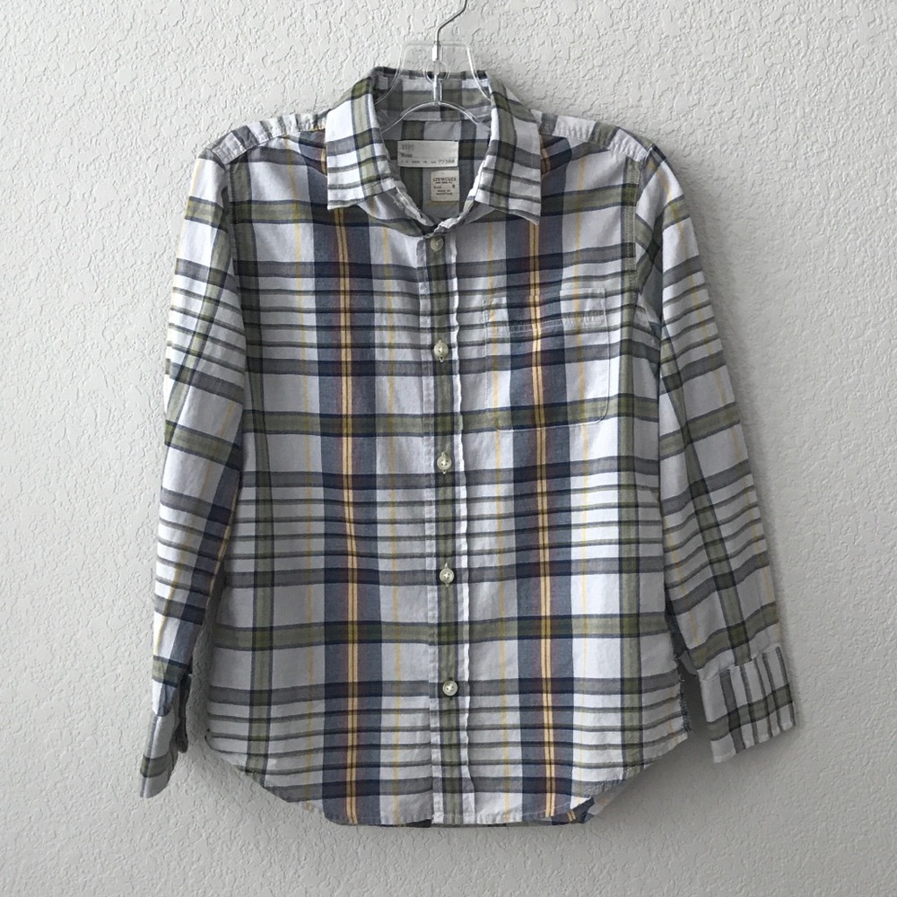 Crewcuts Boys Plaid Button Front Shirt Size 8